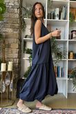 Paloma Bubble Hem Layering Dress Navy 